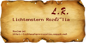 Lichtenstern Rozália névjegykártya